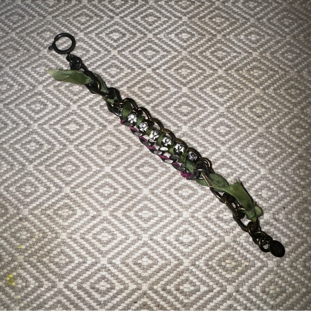 Juicy Couture brass and silver chain bracelet with oversized rhinestone detail - Picture 6 of 6